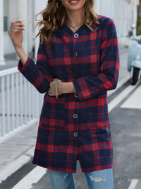 Plus Size Plaid Longline Shirt – Button Down – Multicolour | Aesthic